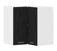 QJBSAVVA Armoire Suspendue de Cuisine Lyon, Meuble Haut de Rangement avec Étagère en Bois d'Ingénierie, pour Vaisselle et Épices, Chêne Noir, 57 x 57 x 60 cm