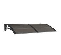 QJBSAVVA Auvent de porte noir 150 x 100 cm en polycarbonate et ABS pour porte d'entrée, entrée latérale, fenêtre, auvent de porte d'entrée, avec accessoires de montage, épaisseur de plaque de 5 mm