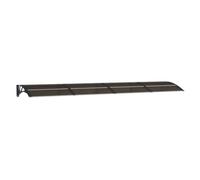 QJBSAVVA Auvent de porte noir 350 x 75 cm en polycarbonate avec supports ABS et barres en aluminium pour entrée, façade, fenêtre et porte extérieure