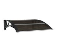 QJBSAVVA Auvent de porte noir - 80 x 75 cm - Toit de porte d'entrée en polycarbonate avec supports ABS et barres en aluminium - Auvent pour porte d'entrée, entrée latérale, fenêtre, auvent - Plaque de