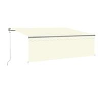 QJBSAVVA Auvent Rétractable Automatique avec Store Vertical 4x3 m, Store Banne Motorisé pour Terrasse et Jardin, Cadre en Aluminium et Manivelle de Secours, Couleur Crème