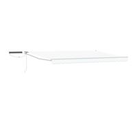 QJBSAVVA Auvent Rétractable avec Panneau Solaire et Télécommande Store de Terrasse pour Jardin et Patio Cadre Robuste en Aluminium et Acier Blanc 4 × 3 m