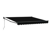 QJBSAVVA Auvent Rétractable Motorisé Noir 350 x 250 cm - Store de Terrasse avec Télécommande en Aluminium et Polyester pour Jardin Balcon et Espace Extérieur Design Moderne et Robuste