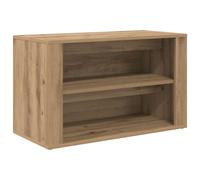 QJBSAVVA Banc à Chaussures avec Étagère, Meuble d'Entrée Moderne en Bois d'Ingénierie Coloris Chêne Artisanal, Banquette de Rangement pour Couloir et Salon, 75 x 35 x 45 cm