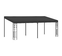 QJBSAVVA Belvédère à Montage Mural 6x3x2,5 m Anthracite, Tonnelle de Jardin Adossée en Acier Enduit de Poudre et Tissu Polyester, Pergola Murale pour Terrasse et Extérieur