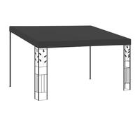 QJBSAVVA Belvédère de Jardin Mural 4x3x2,5 m Anthracite - Tonnelle Adossée pour Terrasse et Balcon - Pergola avec Structure en Acier Revêtu et Toile en Polyester