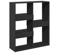 QJBSAVVA Bibliothèque 5 Compartiments, Étagère de Rangement Ouverte, Séparateur de Pièce, Meuble pour Livres et Décoration, Bois d'Ingénierie, 100x33x115 cm, Noir