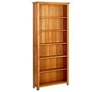 QJBSAVVA Bibliothèque à 6 compartiments, 80 x 22,5 x 180 cm, en chêne massif, moderne, étroite, pour bureau, salon, cuisine