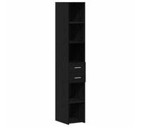 QJBSAVVA Bibliothèque avec 2 Tiroirs Chêne Noir 30x42,4x185,2 cm | Étagère de Rangement Verticale en Bois d'Ingénierie pour Livres et Décoration | Meuble de Rangement Pratique pour Salon et Bureau