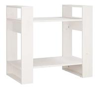 QJBSAVVA Bibliothèque Bois Massif Blanc 60x35x57 cm - Étagère de Rangement Ouverte, Séparateur de pièce pour Salon et Bureau, Meuble décoratif Stable et Polyvalent