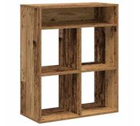 QJBSAVVA Bibliothèque en Bois d'Ingénierie, Étagère à Livres Aspect Vieux Bois 66x31x80 cm, Meuble de Rangement Stable avec Dessus Pratique pour Salon, Bureau et Couloir, Design Industriel