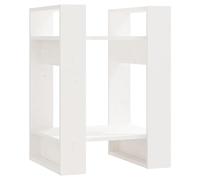 QJBSAVVA Bibliothèque et Séparateur de Pièce en Bois de Pin Massif, Étagère de Rangement Design Élégant pour Salon et Bureau, Meuble de Rangement Blanc pour Livres et Magazines, 41 x 35 x 57 cm