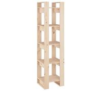 QJBSAVVA Bibliothèque et Séparateur de Pièce en Bois de Pin Massif, Étagère de Rangement Ouverte pour Salon et Bureau, Meuble Design Élégant et Robuste, 41 x 35 x 160 cm, Naturel