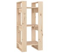 QJBSAVVA Bibliothèque et Séparateur de pièce en Pin Massif, Étagère de Rangement Ouverte avec Structure Stable, Meuble décoratif pour Salon ou Bureau, 41 x 35 x 91 cm