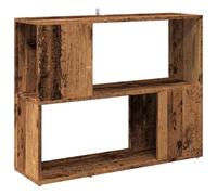 QJBSAVVA Bibliothèque et Séparateur de Pièce, Étagère de Rangement Ouverte en Bois d'Ingénierie, Style Vieux Bois, Meuble Salon, Bureau, 80 x 24 x 63 cm, Assemblage Requis