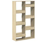 QJBSAVVA Bibliothèque Étagère à Livres avec 8 Compartiments en Bois d'Ingénierie, Meuble de Rangement au Design Épuré pour Salon ou Bureau, Cloison de Séparation, Chêne Sonoma, 100x33x175 cm