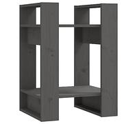 QJBSAVVA Bibliothèque Étagère à Livres et Séparateur de Pièce en Bois de Pin Massif, Meuble de Rangement Robuste pour Salon Bureau et Couloir, 41x35x57 cm, Gris Élégant