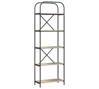 QJBSAVVA Bibliothèque Moderne, Étagère de Rangement 5 Niveaux, Style Scandinave en Chêne Sonoma, Meuble pour Salon ou Bureau, Bois d'Ingénierie, 60 x 30 x 183 cm
