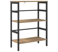 QJBSAVVA Bibliothèque Style Industriel 60 x 29,5 x 81 cm, Étagère de Rangement Basse avec 2 Niveaux, Meuble avec Cadre en Acier et Bois d'Ingénierie, Couleur Chêne Artisanal pour Salon Bureau