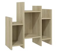 QJBSAVVA Bibliothèque sur pied en chêne Sonoma - 60 x 26 x 60 cm - Table d'appoint avec 6 compartiments - Étagère de salon moderne en bois - Petite table basse pour livres et décoration