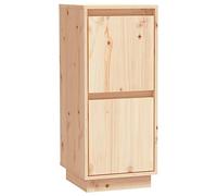 QJBSAVVA Buffet 31,5 x 34 x 75 cm en pin massif et MDF, commode avec 2 portes et pieds flottants, armoire d'appoint étroite pour salon, couloir et chambre à coucher, armoire en bois naturel