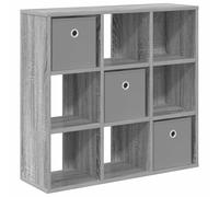 QJBSAVVA Buffet à 3 tiroirs Sonoma gris 73,5 x 24 x 69,5 cm, commode moderne en bois composite, buffet étroit pour salon et couloir, armoire d'appoint intemporelle