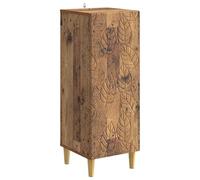 QJBSAVVA Buffet aspect bois vieilli, 33 x 34,5 x 90 cm, commode avec pieds en bois d'eucalyptus, buffet étroit en bois avec 1 porte et 2 compartiments pour salon, couloir et salle à manger
