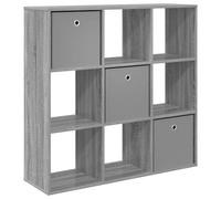 QJBSAVVA Buffet avec 3 Tiroirs Meuble de Rangement Salon Commode en Bois d'Ingénierie Bahut Moderne Style Minimaliste pour Entrée et Bureau Gris Sonoma 102 x 31 x 99,5 cm