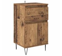 QJBSAVVA Buffet avec tiroir et porte, aspect bois vieilli, 35 x 40 x 70 cm, commode en bois, armoire d'appoint étroite pour salon, couloir, chambre à coucher, buffet, design moderne, stable