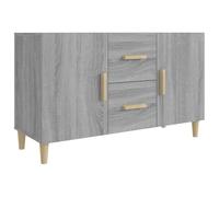 QJBSAVVA Buffet Bas de Rangement Meuble de Salon avec 2 Portes et 2 Tiroirs Armoire Latérale Commode en Bois d'Ingénierie pour Bureau et Couloir Gris Sonoma 100x36x60 cm