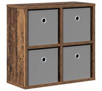 QJBSAVVA Buffet Bas de Salon, Petit Meuble de Rangement avec 4 Tiroirs, Commode Compacte en Bois d'Ingénierie, Console pour Entrée et Séjour, Bois Ancien, 49,5 x 22 x 47 cm