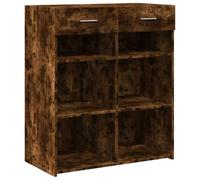 QJBSAVVA Buffet Bas Meuble de Rangement pour Salon et Salle à Manger Bahut Moderne avec 2 Tiroirs en Bois d'Ingénierie Enfilade Couleur Chêne Fumé Dimensions 80 x 42,5 x 93 cm