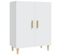 QJBSAVVA Buffet Blanc 70x34x90 cm en Bois d'Ingénierie, Meuble de Rangement Design avec 2 Portes et Étagères pour Salon, Salle à Manger, Entrée et Bureau