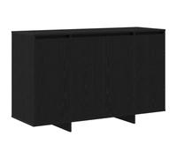QJBSAVVA Buffet Chêne Noir 120 x 41 x 75 cm, Meuble Bas de Rangement avec 4 Portes et Étagères pour Salon et Salle à Manger, Bahut Contemporain en Bois d'Ingénierie
