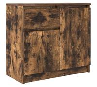 QJBSAVVA Buffet commode avec tiroir et portes en chêne fumé 71 x 35 x 65 cm Buffet moderne multifonction pour salon, salle à manger, couloir et bureau à domicile