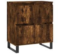 QJBSAVVA Buffet de Rangement Chêne Fumé, Meuble Bas avec Pieds en Fer pour Salon et Entrée, Commode en Bois d'Ingénierie au Design Industriel Moderne, 60 x 35 x 70 cm
