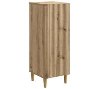 QJBSAVVA Buffet en chêne Artisan 33 x 34,5 x 90 cm, meuble haut moderne en bois avec porte et étagères, armoire d'appoint étroite pour salon et couloir au design vintage