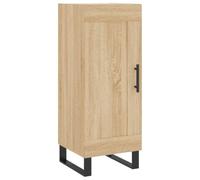 QJBSAVVA Buffet en chêne Sonoma 34,5 x 34 x 90 cm, commode avec porte et pieds en métal, armoire d'appoint moderne en bois pour salon et couloir, buffet étroit avec 3 compartiments