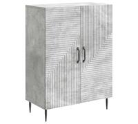 QJBSAVVA Buffet gris béton 66 x 34,5 x 89,5 cm Commode en bois avec 2 portes et pieds en métal Meuble haut moderne pour salon, salle à manger, buffet vintage