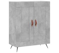 QJBSAVVA Buffet gris béton - 69,5 x 34 x 90 cm - Commode en bois - Buffet haut moderne avec beaucoup d'espace de rangement - Pour salon, couloir, chambre à coucher et bureau