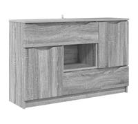 QJBSAVVA Buffet gris Sonoma - 65,5 x 30 x 100 cm - Commode en bois avec tiroir et 2 portes - Meuble haut moderne pour salon, salle à manger, couloir, buffet avec espace de rangement