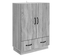 QJBSAVVA Buffet gris Sonoma 66 x 34,5 x 92 cm Commode en bois avec tiroir et 2 portes Buffet moderne pour salon, salle à manger et couloir Armoire d'appoint étroite