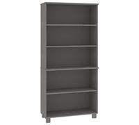 QJBSAVVA Buffet HAMAR Bois Massif de Pin Gris Clair 85x35x180 cm - Vaisselier de Salle à Manger et Salon - Armoire de Rangement avec Étagères Ouvertes Robustes pour Maison