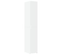 QJBSAVVA Buffet Haut Armoire de Rangement Verticale avec Portes et Compartiments pour Salon Couloir Entrée Cabinet Colonne en Bois d'Ingénierie Blanc 30 x 42,5 x 185 cm