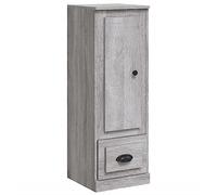 QJBSAVVA Buffet Haut en Bois d'Ingénierie Gris Sonoma 36x35,5x103,5 cm - Armoire de Rangement Moderne avec Compartiments pour Salon, Couloir et Bureau