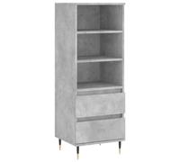 QJBSAVVA Buffet Haut Gris Béton 40x36x110 cm Meuble de Rangement en Bois d'Ingénierie et Métal Style Industriel pour Salon et Bureau