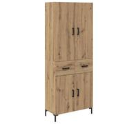 QJBSAVVA Buffet Haut Meuble de Rangement Salon et Salle à Manger Armoire avec 2 Portes et Tiroir en Bois d'Ingénierie Étagères Gain de Place Chêne Artisanal 69,5 x 34 x 180 cm