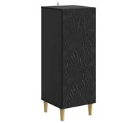 QJBSAVVA Buffet noir 33 x 34,5 x 90 cm Armoire d'appoint étroite en bois avec pieds en eucalyptus, armoire de salon moderne avec porte, commode vintage pour couloir
