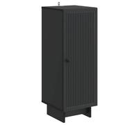 QJBSAVVA Buffet noir 33 x 34,5 x 90 cm, commode en bois, armoire d'appoint étroite avec porte et bouton en métal, armoire de rangement moderne pour salon et couloir