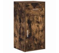 QJBSAVVA Buffet Salon Chêne Fumé 38x34x75 cm - Meuble de Rangement Petit Espace avec 1 Tiroir et 1 Porte - Commode Design Moderne Rectangulaire pour Salle à Manger et Couloir